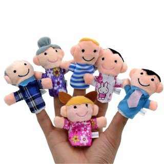 6 pcs/lot Finger Family Puppets Set Mini Plush Baby Toy Boys Girls Finger Puppets Learn Story Hand Puppet Cloth Doll Toy