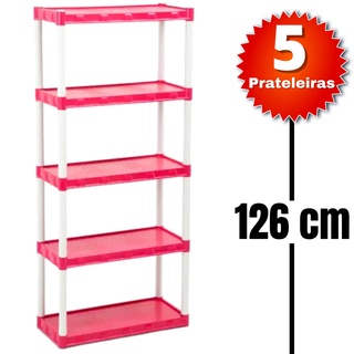 Estante modular Rosa Plástico 5 Prateleiras Promoção