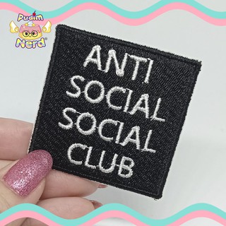 Aplique bordado Anti Social Club PQN com termocolante (1)