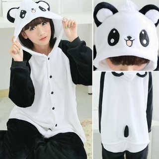 Pijama Fantasia Kigurumi Panda Adulto Macacão com Capuz Unissex - Jhon House