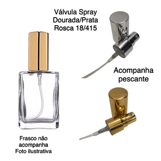 Válvula Spray com tampa e pescante Dourado/Prata 18/415