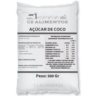 Açúcar de coco Delicioso Açúcar Baixo Índice Glicêmico Premium Envio Imediato C2 Alimentos