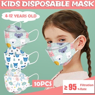 🔥 Pronta Entrega 10/50 Pçs kf94 4ply Coreana Para Crianças ​ Máscara Facial Tipo De Peixe KN95 Nível De Proteção 3D KN 94