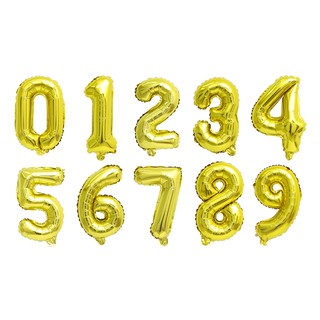 Balão Metalizado Número Dourado 40cm (1)
