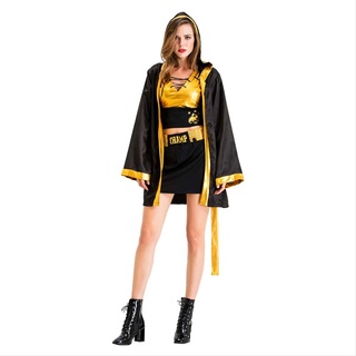 Em Estoque Halloween Adulto Mulheres Traje Boxer Role Playing Robe Carnaval Cosplay Fancy Dress
