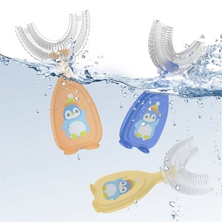 Escova de dentes de silicone flexível para limpeza de bebês em forma de U Escova de dentes infantil de 2 a 12 anos (5)