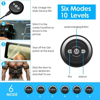 Simulador De Treino Muscular Abs Tonificador De Músculo 8 Almofadas 6 Modos (4)