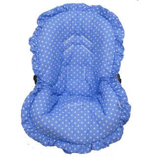 Capa de Bebê Conforto 100% Algodão - Poá Azul Bebe