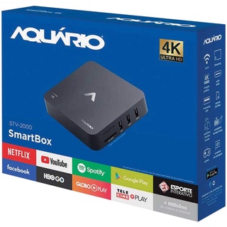 Smart TV Box, Aquario STV-2000, Preto, Pequeno…