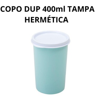 Copo Plástico - Livre de BISFENOL A (Não Tóxico) Super Resistente - Com Tampa Trava Total - 400ml - DUP