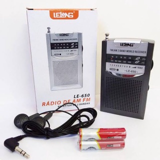 Mini Rádio de Bolso AM/FM LE-650- Lelong + Fone de ouvido