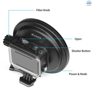 【enew】SHOOT Waterproof Dome Port Diving Housing Case with 10x Magnifier Red Filter Compatible with GoPro Hero 7/6/5 (4)
