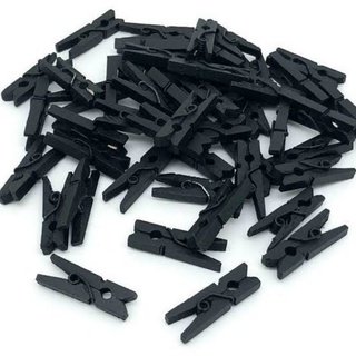 Mini pregador/ prendedor cor preta preto madeira pequeno 2,5 cm - 5 ou 15 ou 50 unidades
