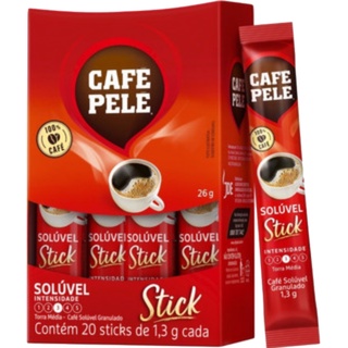 Café Pelé Solúvel Sachê Sticks de 1,3g Cada - Caixa Com 20 | 40 | 60| 80 ou 100 Cada (1)