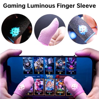 Jogo Dedo Luminosa Luva Respirável Fingertips Para PUBG Jogos De Móvel Touch Screen Cots Capa Sensível Toque