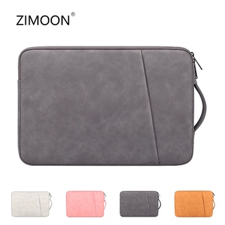 Laptop Sleeve Bag PU Leather 13/14/15 inch Notebook Handbag Macbook Case Side Carry Bag Waterproof Double Bags Briefcase