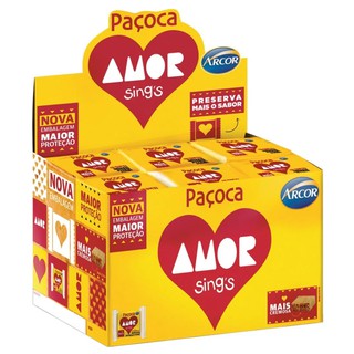 Paçoca Amor Sing's (Arcor) caixa com 30 unidades - 540g