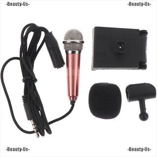 BeautyUs Microfone de Estúdio Estéreo Portátil 3,5mm Microfone de Karaokê Pequeno para Celular/ PC (2)
