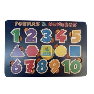 Encaixe Números e formas - Brinquedo Educativo de Madeira