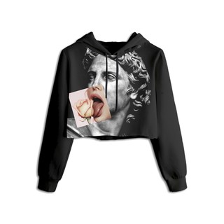 Moletom Feminino Cropped Estampado Blusa Curta Tumblr Inverno Moda Cores Lançamento CROP 15