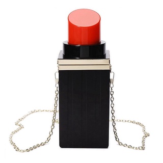 Women Lipstick Shape Evening Bags Purses Clutch Banquet Handbag