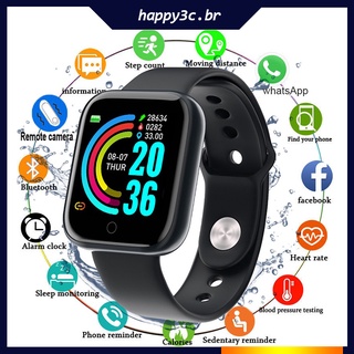 Y68 D20 Smart Watch Esportivo À Prova D'água Com Monitor De Frequência Cardíaca E Pressão Arterial (1)