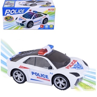 Carro de Policia Brinquedo para Menino Sirene 3D Luz Bate e volta