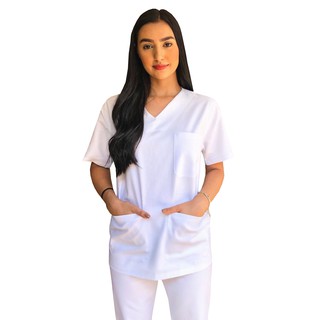 Conjunto Pijama Cirúrgico Branco Unissex