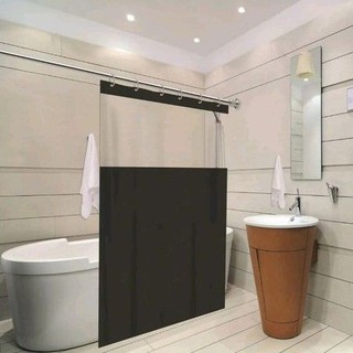 Cortina Para Box de Banheiro Visor Transparente com Ganchos 100% PVC Diversas Cores
