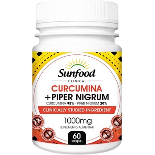 Cúrcuma + Pimenta Negra curcumina 95% - piper nigrum 20% 1000mg sunfood 60caps
