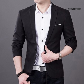 Minjuche Moda masculina slim fit formal terno de um botão blazer blazer casaco tops (1)