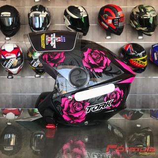 Capacete New Liberty Three Flowers Brilhante rosa