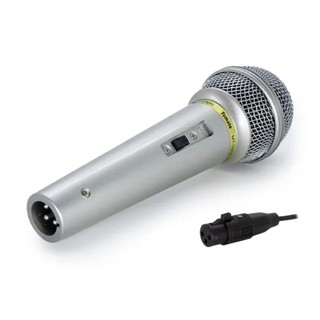 Microfone Dinâmico com Fio Profissional + Cabo P10 de 3 metros Igreja karaoke eventos Botão ON OFF sem chiado e sem eco.