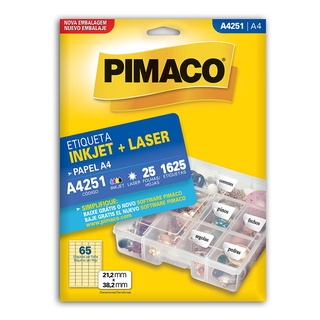 Etiqueta inkjet/laser A4251 com 25 folhas Pimaco