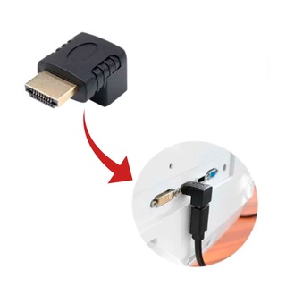 Adaptador Conector HDMI Emenda Macho Femea 90 Graus em L