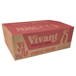Caixa com 24 Vinhos Rosé em Lata Vivant 269ml