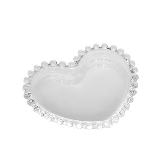 Prato Coração de Cristal Bolinha Pearl Transparente 12x10cm - Wolff 28370