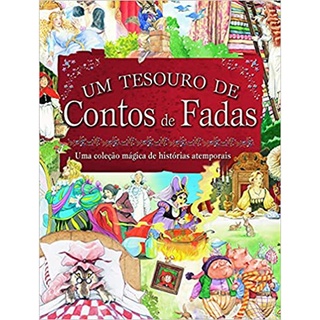 Livro Infantil Um Tesouro de Contos de Fadas, Capa Dura, Editora Pé da Letra