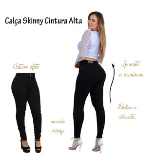 Calça Jeans Feminina Skinny Levanta Bumbum Cintura Alta (6)
