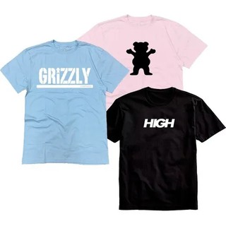 Kit 3 Camisetas Algodão High / Grizzly/ Urso