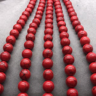 Red Turquesa Beads 4-12mm Pulseira De Contas Redondas E Pedra Natural Solta Jóias Diy (5)