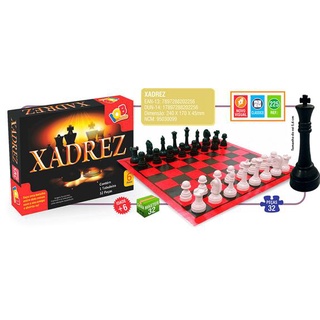 Jogo de Xadrez c/ 1 Tabuleiro e 32 peças - IOB Brinquedos