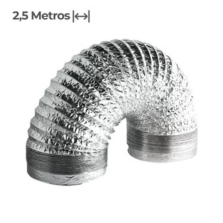 2,5 Metros - Duto Aluminizado Flexível 100mm 4 Polegadas (1)