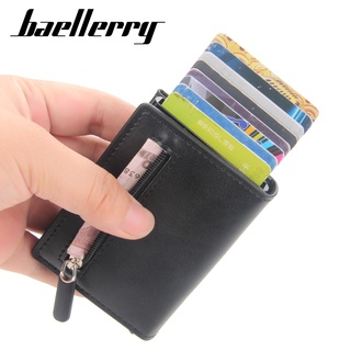 Baellerry PU Leather Card Holder New Men's Card Wallet Anti Degaussing Bank Card Case For Men 2021 New