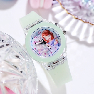 Relógio Infantil Frozen Princess LED Pulseira Luminosa Com Flash (4)