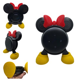 Suporte Apoio De Mesa Amazon Alexa Echo Dot 3ª Geração - Minnie Mouse - Preto, Amarelo e Vermelho