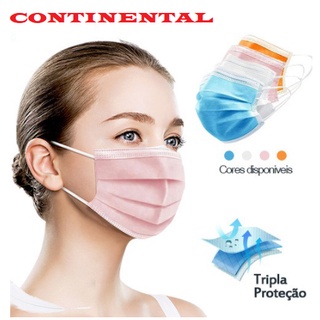 Máscara Descartável Tripla Camada de Proteção Com Clip Nasal Adultos Varias Cores! (4)