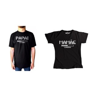 Kit 2 Camiseta Gestante - Camisa Papai / Mamãe Loading Gravida Dia dos Pais