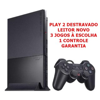 Playstation 2 Destravado Com Leitor Novo + 1 Controle + 3 Jogos à Escolha Play 2