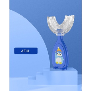 Escova de dente em silicone formato U infantil confortável (7)